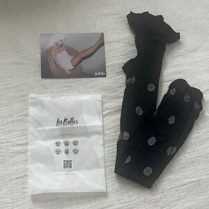 NWT Les Belles shimmer polka-dot Tights